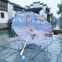 Antique chinois Hanfu Performance parapluie en soie contrôle manuel pétale propulser danse parapluie artisanat pour les fêtes