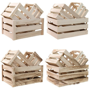 Boîte en bois rectangulaire, cadre en bois massif, conteneur de rangement et de présentation, sur mesure, couleur naturelle, finition légère - Product Image 1