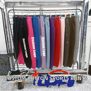 Pantalon de sport décontracté mi-long en coton éponge 100 % avec logo personnalisé de marque streetwear de haute qualité, imprimé en relief, pour hommes et femmes - Product Image 2