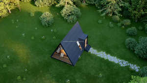 Bâtiment modulaire de structure en acier à cadre en A de style <span class=keywords><strong>boutique</strong></span> à faible coût livraison dans le <span class=keywords><strong>monde</strong></span> entier camping-car Bungalow Triangle Kit hôtels - Product Image 6