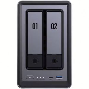 NASync DXP2800 NAS de bureau 2 baies, processeur quadricœur N100, stockage en réseau (sans disques) DXP2800 - Product Image 1