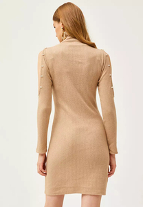 OEM venta al por mayor Gran oferta sin espalda cuello alto suéter vestido de manga larga virgen asesino suéter mujer Sexy suéter - Product Image 5