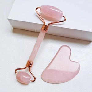 Face <b>Jade</b> <b>Rollers</b> Double Leaded Pink Powder Crystal Beauty <b>Jade</b> <b>Roller</b> Gua Sha Set With Packaging Box - Product Image 4