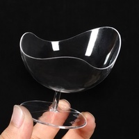 Gobelets à dessert carrés en plastique transparent jetables avec couvercle pour pudding, mousse, gelée, table de desserts, mini boîtes de service créatives