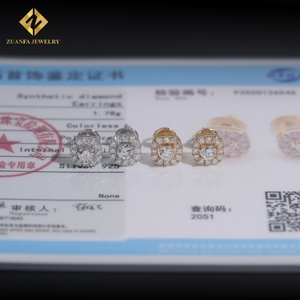 เครื่องประดับสไตล์ใหม่ต่างหู925เงินสเตอร์ลิงของผู้ชายต่างหูเพชรชุบทองจาก iced OUT VVS Lab STUD - Product Image 6