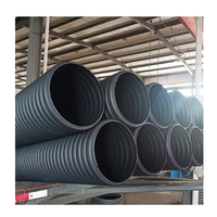 Tuyau de drainage en plastique noir à double paroi ondulée en HDPE DN8/12/18/20/24 pouces, 6 pouces, 300 mm, 500 mm, 800 mm