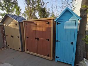 7x4.2ft PVC thép mạ kẽm ngoài trời Vườn hộp lưu trữ đỉnh mái thiết kế dễ dàng lắp ráp khung gỗ tự nhiên kho lưu trữ - Product Image 4