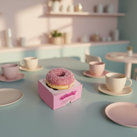 Boîte à pâtisserie écologique personnalisée avec logo imprimé, boîte à pain de qualité alimentaire, emballage pour macarons, biscuits, mochi, beignets en carton