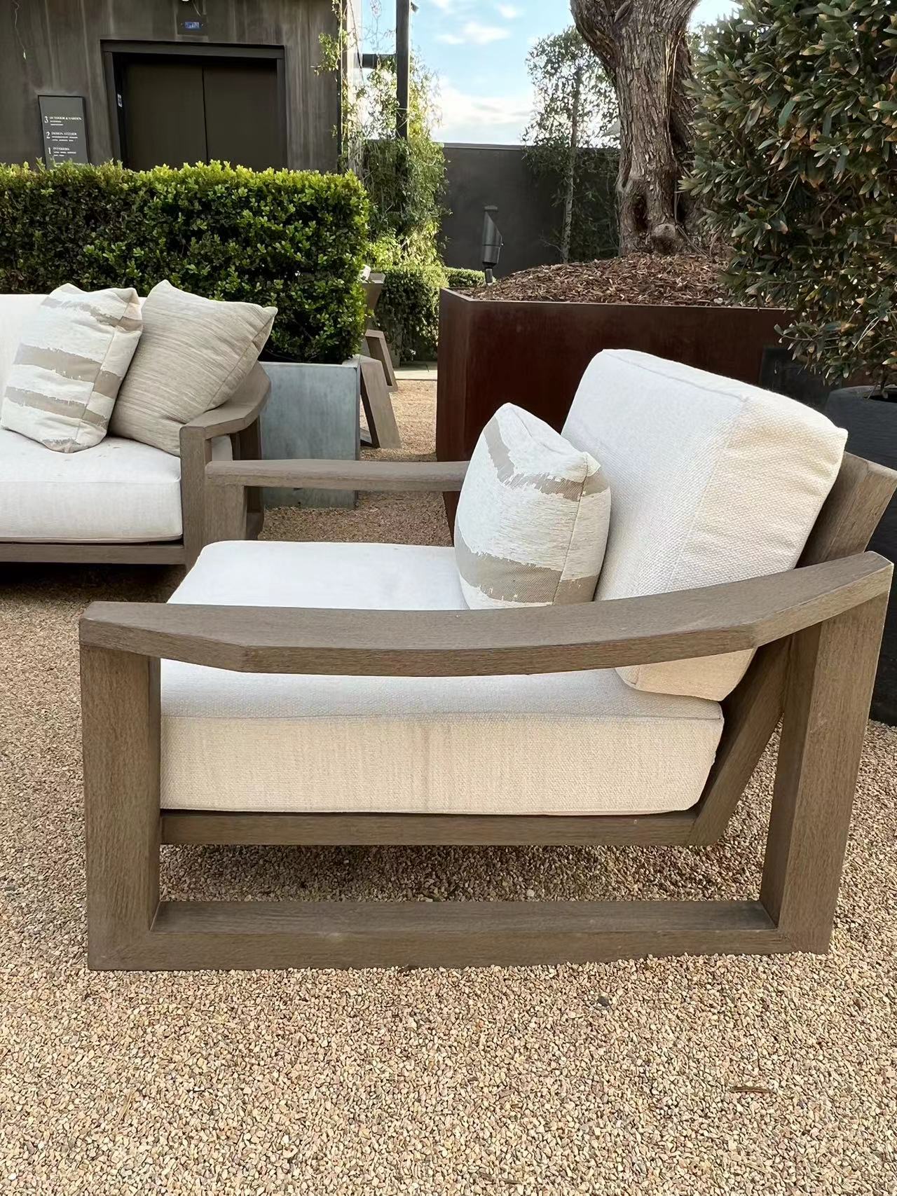 2023 New arrival High quality modern outdoor furniture Teak wood patio garden sofa sets