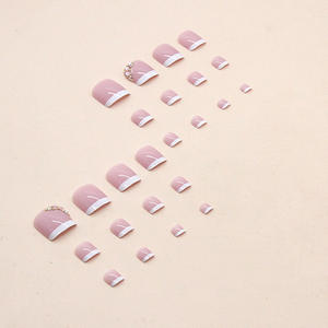 F056 <span class=keywords><strong>Faux</strong></span> <span class=keywords><strong>ongles</strong></span> d'orteil personnalisés 24 pièces <span class=keywords><strong>ongles</strong></span> de <span class=keywords><strong>pieds</strong></span> artificiels couverture complète <span class=keywords><strong>ongles</strong></span> à pression à bout carré - Product Image 2