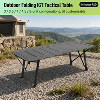 Table tactique pliante multifonctionnelle extensible en aluminium IGT personnalisée pour le camping et l'extérieur, réglable en hauteur, pour barbecue