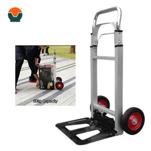 Carretilla de Mano Plegable de Alta Resistencia con Plataforma de Aluminio y PP, Capacidad de 80 kg, Soporte Plegable, Ruedas de Goma Sólida de 15 cm, 2 Ruedas, OEM - Product Image 3