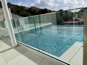 Lamel recinzione esterno balcone vetro Frameless balaustra morsetto ringhiera Led striscia di alluminio a forma di U canale Profie ringhiera - Product Image 5