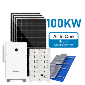 Système <span class=keywords><strong>solaire</strong></span> hybride tout-<span class=keywords><strong>en</strong></span>-un de 100 kW, système complet de panneaux solaires hors réseau avec stockage de batteries pour une utilisation commerciale <span class=keywords><strong>en</strong></span> Europe et <span class=keywords><strong>en</strong></span> Amérique du Nord - Product Image 1