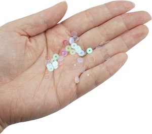 5mm Center Hole Flat Round <b>Sequins</b> Bulk | Iridescent Metallic Loose Paillettes for Sewing, Nail Decoration & DIY Handmade Crafts - Product Image 4