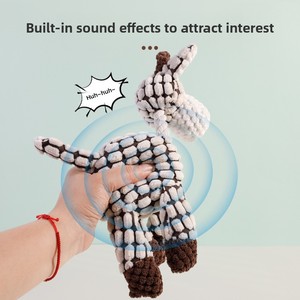 Juguete de Peluche de Burro de Dibujos Animados de 3 Colores, Juguete para Masticar Lavable y Resistente a Mordeduras para Cachorros, Compañero para Dormir - Product Image 5