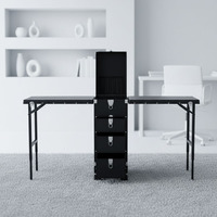 Table de maquillage mobile pliable en aluminium avec rivets, idéale pour les artistes maquilleurs, les voyages et l'usage quotidien