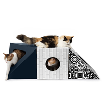 Maison pour chat en carton modulaire DIY, griffoir multifonctionnel, meubles pour chat en papier ondulé, tunnel de jeu pour chats d'intérieur