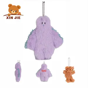 Small purple cute elf toys key chains plush key chain