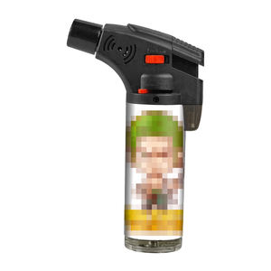 2025 recién llegado diseño distintivo logotipos personalizados recargables a prueba de viento Jet Slant antorcha encendedores para cigarrillos - Product Image 3