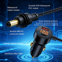 Câble Starlink Mini 12V Charge Rapide QC 3.0 & PD 30W Interface Plaquée Or DC 5521 3M