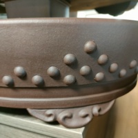 Grand pot à bonsaï en sable violet avec cornes de nuage, tambour à ongles, Yixing