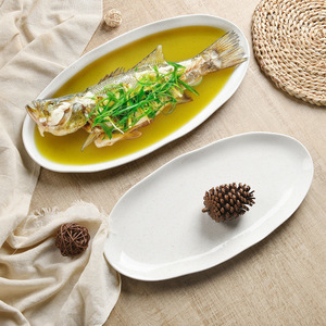 Hiện đại phong cách Bắc Âu cá lớn hình bầu dục Tấm ánh sáng sang trọng cao cấp gốm Bộ đồ ăn xuyên biên giới Đặc biệt lò thay đổi trái cây - Product Image 3