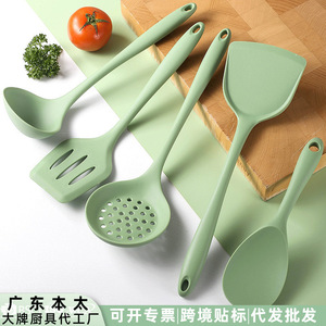 Silicone Spatula Avocado Green Non Stick Pan Cooking Utensil Kitchen <b>Tool</b> Reusable Dishwasher Safe - Product Image 5