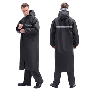 Capa de Chuva Masculina Ecológica Personalizada Design Clássico à Prova d'Água com Capuz Roupa de Chuva Individual Durável para Caminhada - Product Image 1