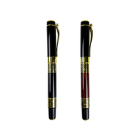 Stylo bille métallique personnalisé avec logo gravé en or, largeur d'écriture 1,0 mm, encre bleue/noire – Cadeau de luxe pour