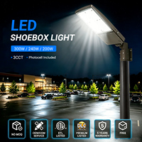 300 W Commercial LED Area Lighting Crépuscule Monté 300 Watts Led Shoebox Lampadaire pour Parking Corps En Aluminium IP65 Puissance
