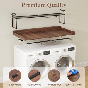<span class=keywords><strong>Scaffale</strong></span> a doppio livello in acciaio inossidabile per lavatrice e asciugatrice con ripiano e organizer per attrezzi - Product Image 2