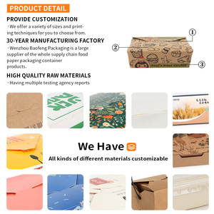 Dùng Một Lần Thức Ăn Nhanh Bao Bì Cho Gà Chiên Sushi Bánh Mì Kẹp Bánh Mì Kraft Giấy Takeaway Hộp Ăn Trưa Dập In Cho Nhà Hàng - Product Image 5