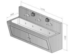Wilda Automation Pvt. Société par actions Station de lavage des mains à trois robinets à poser au sol avec distributeur de savon Machine d'hygiène automatique 1 kW 220V - Product Image 2