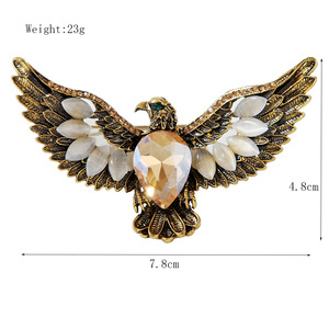 Broches aigle en émail pour femmes unisexe strass Animal oiseau catégorie épingles événement fête sac à dos décoration vêtements accessoires - Product Image 6
