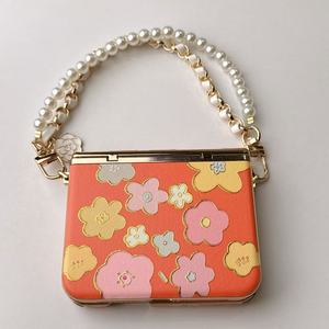 Flower Pattern Artificial Leather Wallet Phone Case with <b>Card</b> Holder for HUAWEI pura x max Ins Style <b>Embossing</b> Design - Product Image 4