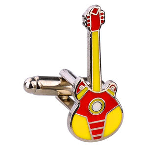 Boutons de manchette en métal laiton doré avec logo en émail doux rond personnalisé - Product Image 6