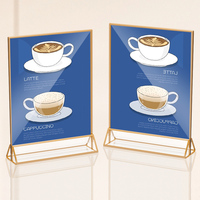 Support de présentoir de table en acrylique A4 double face moderne personnalisé - Porte-menu avec base antidérapante pour les enseignes de restaurant/événement