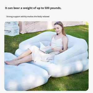 Divano Gonfiabile Portatile Pieghevole Morbido e Rilassante per Campeggio all'Aperto Letto ad Aria - Product Image 4