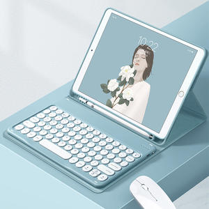 أغطية وحافظات للأجهزة اللوحية، غطاء سيليكون ملون مع حامل وحافظة لوحة مفاتيح لأجهزة آيباد الجيل الثامن/التاسع برو 9.7 بوصة وإير <span class=keywords><strong>2</strong></span>/إير 1 وأجهزة لوحية عامة - Product Image 2