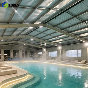 Structure de piscine intérieure modulaire en acier résistante aux séismes, bâtiment commercial de natatorium à portée libre, entrepôt - Product Image 1