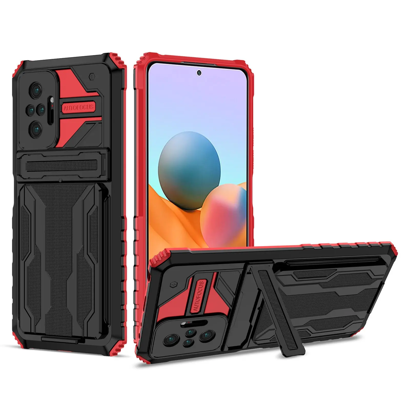 Hybrid Armor Shockproof Phone Case For Samsung Galaxy Note 20 S21 Plus Ultra S20 FE Card Slot Bracket Stand Holder Back Cover