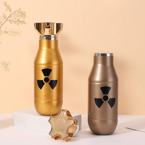 Bouteille isotherme créative en forme de balle de 500 ml, en acier inoxydable, gourde sous vide double paroi, tasse thermos, bouteille d'eau - Product Image 3