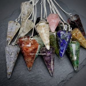 Pendentif Orgone en Améthyste Naturelle, Chaîne Chakra, Quartz Sculpté, Agate, Éclats de Pierres Précieuses, Guérison Reiki, Souvenirs en Pierres Semi-Précieuses - Product Image 5