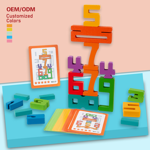 New Design <b>Wooden</b> 3D Alphanumeric Building <b>Blocks</b> Colorful Rainbow 123 Number Educational Toys for Kids CE CPC Certified - Product Image 1