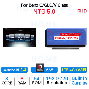 Android 14 Snapdragon 665 8 Core 128G lettore multimediale per auto DVD Radio per <span class=keywords><strong>Mercedes</strong></span> <span class=keywords><strong>Benz</strong></span> <span class=keywords><strong>C</strong></span> <span class=keywords><strong>W204</strong></span> GLC/V classe RHD navigazione GPS - Product Image 6