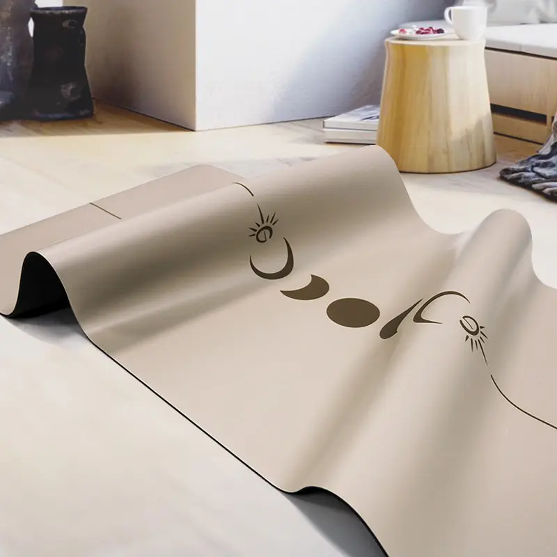 Benutzer definierte Großhandel Mondphasen Beige Anti Slip Reversible Premium umwelt freundliche PU Gummi Yoga Mat