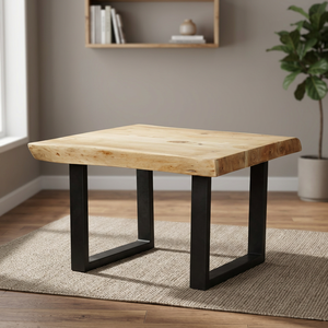 Adjustable <b>Foldable</b> Vintage Industrial Iron Metal Mango <b>Wood</b> Coffee <b>Table</b> for Home Apartment Farmhouse Living Room Furniture - Product Image 3