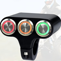 Bouton multifonctionnel 12V étanche en métal pour moto et véhicule électrique, à fixer sur le guidon, pour phares et feux antibrouillard