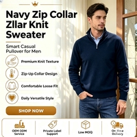 Pull tricoté pour homme, col montant décontracté, chaud, vente chaude, commerce extérieur, vente en gros transfrontalière, logo ODM